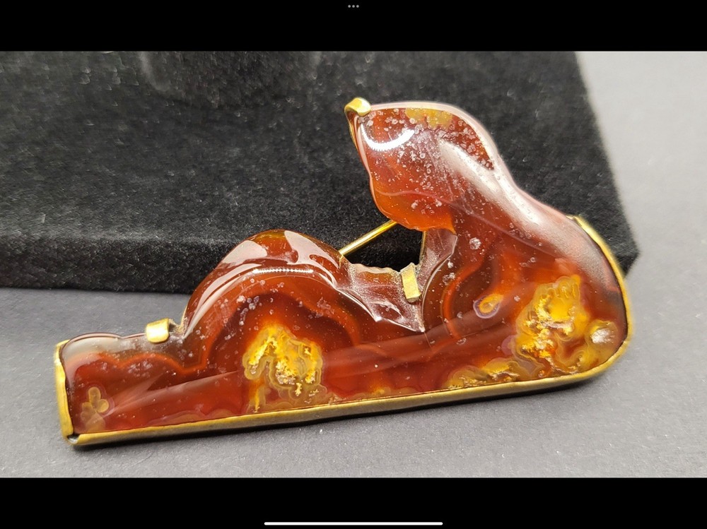 Antique Victorian Baltic Amber Brooch With Sun Spangles Freeform Brass