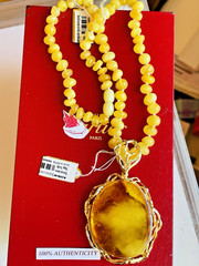 14K Gold Filled Genuine Vintage Baltic Amber Necklace Butterscotch Polish 老琥珀