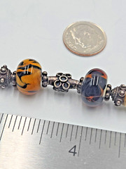 Vintage Sterling Lampwork Bracelet Jungle Africa Zebra 925 Estate