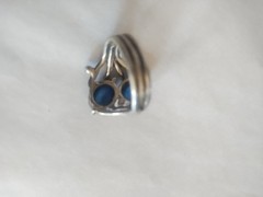 Vintage Silver.925 Ring with 2- Blue Stones. Very Good Condition