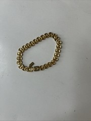Vintage REVLON Gold Tone Double Row Nanette Link Bracelet Charm Tag