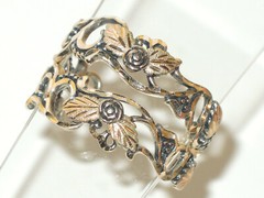Vtg WM Co. Wheeler Western Two Tone Sterling Silver 12K Gold Hoop Earrings