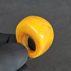Vintage Chunky Egg Yolk Butterscotch Yellow Lucite Resin Dome Ring Size 5