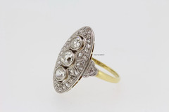 2Ct Antique Old European Cut Art Deco Estate Statement Wedding Ring 14Kt Gold Fn
