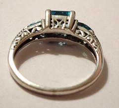 3 Rings S9 Rutilated Quartz S10.5 Blue Stone S12 Bar 925 Sterling Silver 10.6g