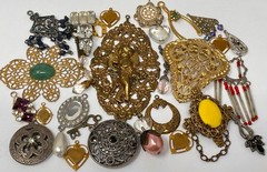 Lot Vtg & Modern Victorian Art Deco Style Pendants Findings Jewelry Craft A1