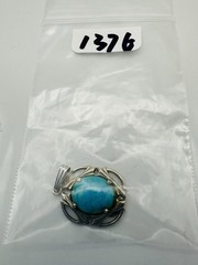 Vintage JJJ sterling silver blue stone Pendant