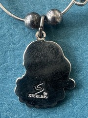 ANTIQUE 1920-1930 ART DECO .925 STERLING SILVER 7 CHARM PENDANT