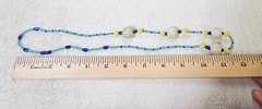 Vtg White Yellow Blue turquoise color glass beads Necklace 24in”- READ
