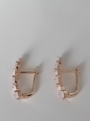 Vintage 1990-s 14 Ct Rolled Gold Pink Topaz Zircons Earrings-Hallmarked 585 RG