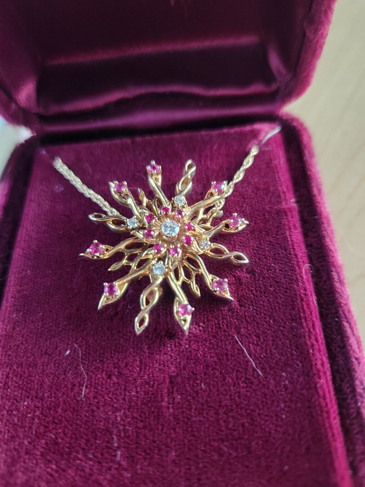 Franklin Mint Faberge Starburst necklace 14K Gold