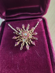 Franklin Mint Faberge Starburst necklace 14K Gold