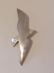 International Sterling Silver Seagull Pendant Brooch 3.5 Inches