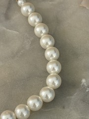 Vintage Single Strand Faux Pearl Choker Necklace Signed Japan