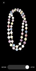 Picasso Glass Gold Swirl Knotted Pastel Bead Necklace No Clasp
