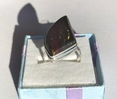 Vintage Handmade Heavy Artisan Ring, Tiger’s Eye in Massive Silver P(17.75mm) 7g