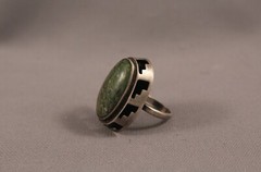 Old Pawn Sterling Silver Mexican Taxco Turquoise Ring Size 7