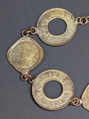 Vintage British India 1/2 Anna 1 Pice 7 Coin Bracelet