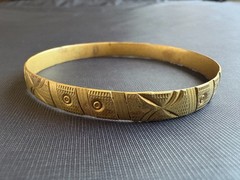 Vintage Handmade Brass Berber Moroccan Bracelet Old Tribal Ethnic Bangle