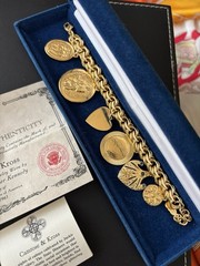 Vintage Camrose Kross JBK Gold Charm Bracelet COA 7″ NEW