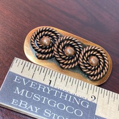 Vtg Blackened Copper Brooch Pin Triple Swirled Rope Modernist MCM DIO HOFFMANDO