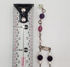 VTG 925 Pearl and Gemstone Jade Teardrop Necklace 18in Sterling Silver 12gtw