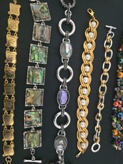 Mixed metal materials bracelet lot 8