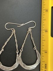 VTG Israel Opulenza Sterling Silver Earrings Long 2” Dangle 925 Weight 6 grams