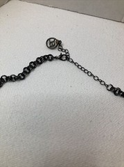 Signed EL Goldtone & Black Metal Gemstone Waterfall Costume Necklace