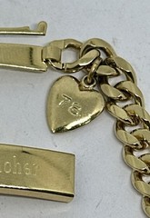 Vintage Speidel ID Bracelet Heart Charm Engraved “To A Terrific Teacher” 6.75″