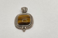 Vintage Sterling Silver 925 Sorrento Jade Tiger’s Eye Pearl Lot of 3