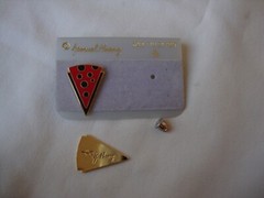 VINTAGE 1970s SAMUEL HUANG SIGNED CLOISONNE RETRO ABSTRACT BLACK & RED EARRINGS