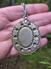 Bell Trading Necklace Vintage 60s Faux Turquoise Nickel Silver Southwestern Boho