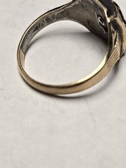 Vintage 19k Gold Sterling Jostens Ring With Gem