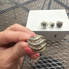 Vintage Costume Jewelry Rings Lot Of 4 See Description Some Missing Stones