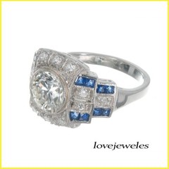 Lab-Created 3.51CT Round Cut Diamond Vintage Art Deco Ring 14K White Gold Over