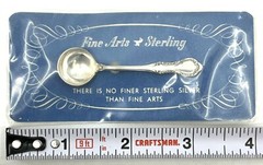 Vintage STERLING SILVER Spoon Pin Brooch Fine Arts SOUTHERN COLONIAL NOS MINT