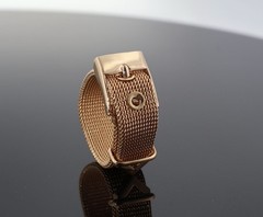 Vintage 18k Gold European Adjustable Size Buckle Ring Signed RAF 8 grams