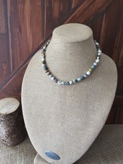 Ocean Jasper Beaded Necklace 16/18″ Polished Beads Smooth 6/10mm Multi Color Sz