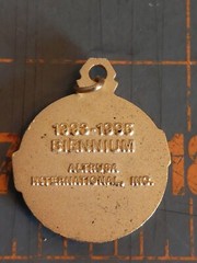 Vintage Altrusa Charm Pendant Gold Tone Service is Love in any Language Biennium