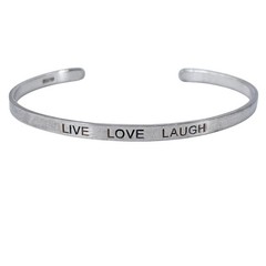 Vintage Sterling Silver 925 | Live Love Laugh Cuff Bracelet | 7″