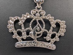 Baby Phat Y2K Double Medallion Logo Pendant Necklace Silver Tone Double Chain