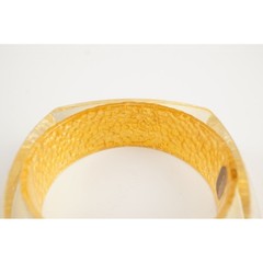 Charles Winston 24k Foil Lucite Bangle Bracelet 7.5″ Vintage