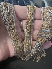 Vintage Les Bernard Sterling 925 Gold & Silver Multi Chain Elegant Necklace 16″