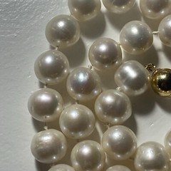 Necklace Cultured Pearl 14k 9mm Ball Clasp Big Pearls 10mm To 11mm Big Pearls