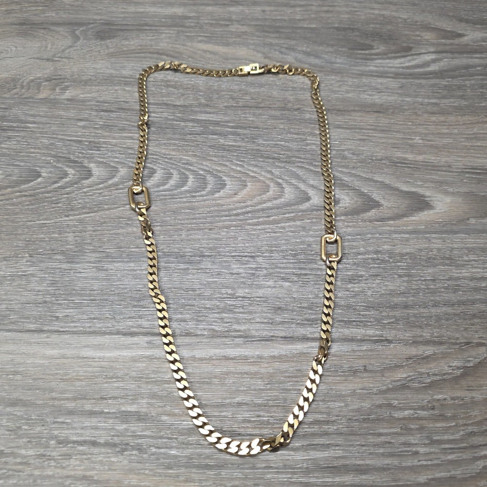Monet Link Chain Necklace Gold Tone Chunky 32″ Signed Bold Statement Jewelry
