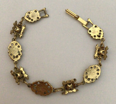 Victorian Style Enhanced Faux Pearl 8″ Jewelry Bracelet Antique Gold Tone