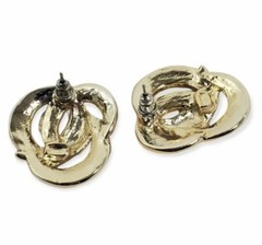 Vintage Estate Pearlescent BROOCH EARRING SET Cream Blue Maroon GoldTone EUC