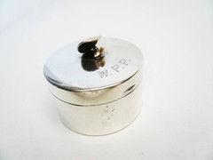 Deco Diamond 14k Gold & Platinum Gents Tuxedo Set with Sterling Trinket Box