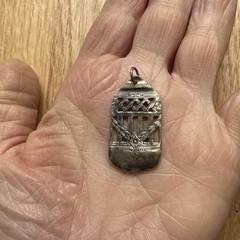 Antique Sterling Silver Floral Pendant Vintage Amulet #2